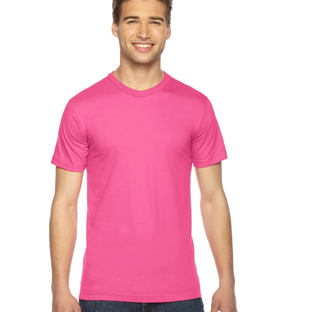 American Apparel Fuchsia Pink Unisex Jersey Short Sleeve Tee Size Large